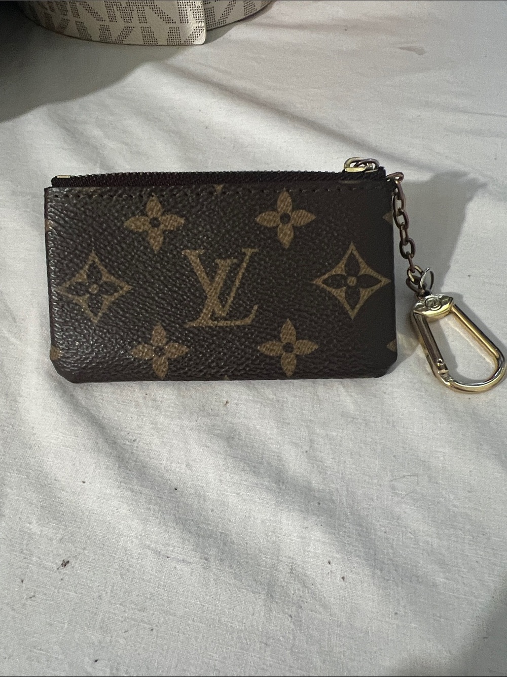 Louis Vuitton Monogram Key Pouch in Dark Brown and Gold